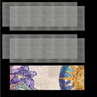 4 PCS 39.4'' x 15.7'' Mosaic Mesh for Mounted Tile, Plastic Mosaic Tile Mesh for DIY Art Projects and Home Bathroom Kitchen Décor (Non Sticky)