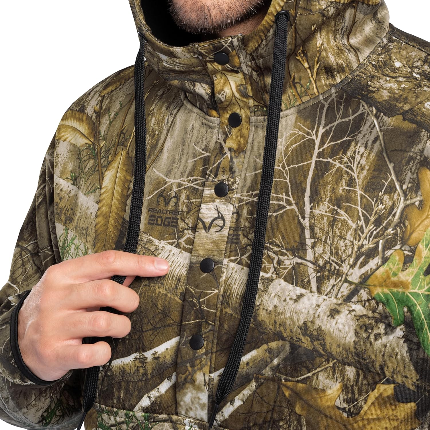 Realtree mens Bonded Fleece Henley Pullover Hoodie - Image 5