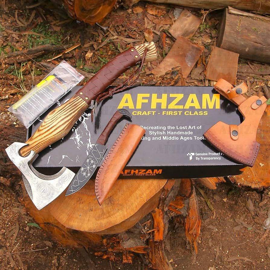 Amazon.com : AFHZAM Viking Axe Gift Vikings Knife with Sheath