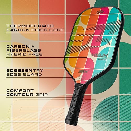 Miniatura 4 de Selkirk Sport SLK Helix Pro - Paleta de pickleball de fibra de carbono termoformada con cara híbrida de fibra de carbono y fibra de vidrio, control
