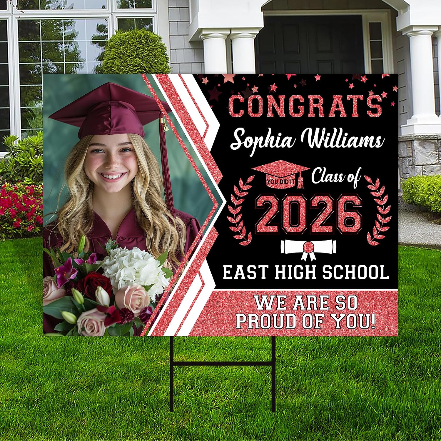 Customized Graduation Party Welcome Sign, Graduation Party Decorations Sign, Personalized Graduation Party Sign, Graduate High School Senior Sign, Congrats Graduation College Decoration Party (Background 7)