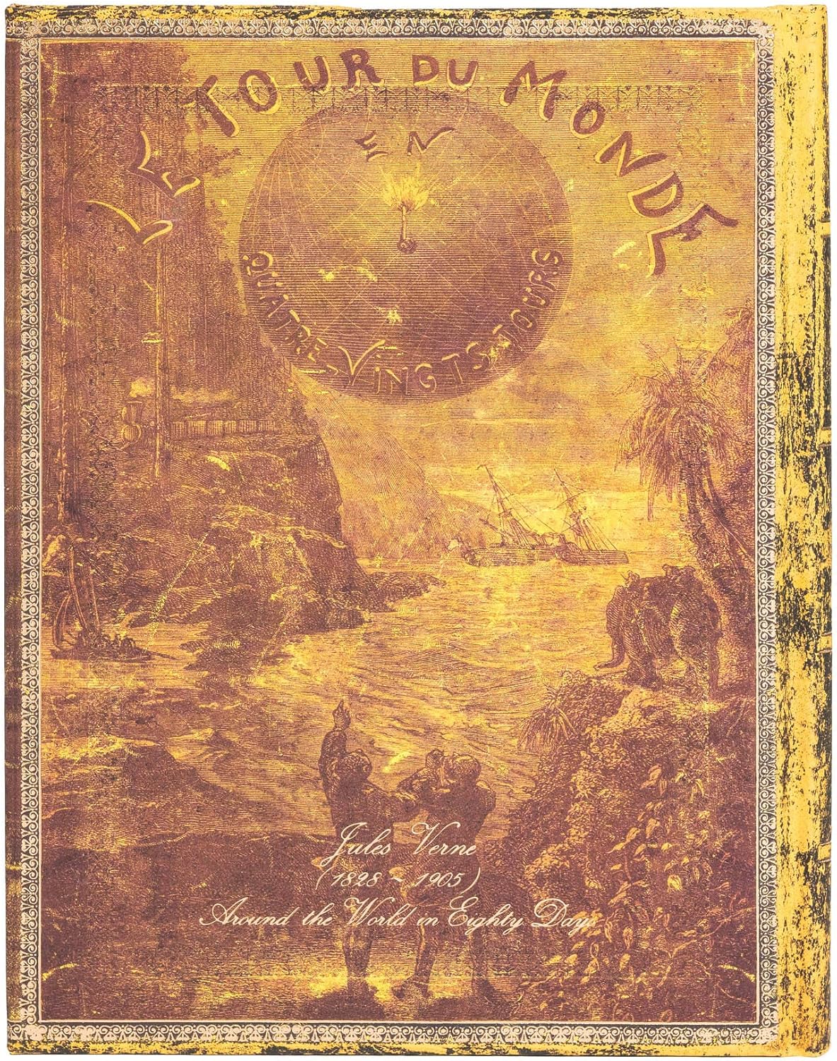 Paperblanks Hardcover Journal Verne, Around the World, Braun, Ultra (230 x 180) - Image 5