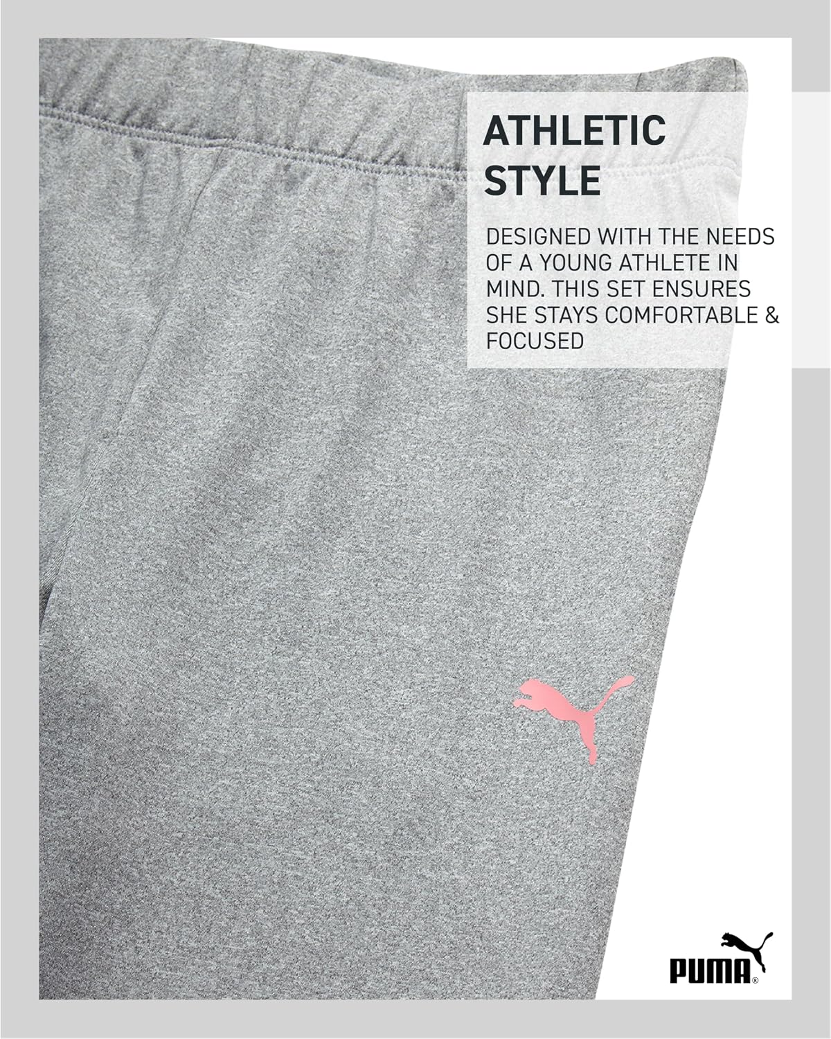 PUMA Active Girls Legging Set - 3 Piece Athletic TShirts Zip Up Fleece Hoodie Sweatshirt and Legging Pants for Girls (7-14)