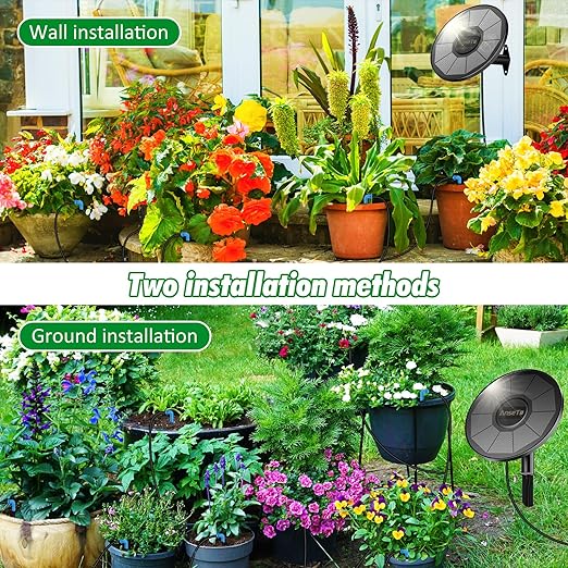 Overall, this Solar Irrigation System with Split Water Timer is a great choice for anyone looking to simplify their gardening routine while conserving water and energy. Its user-friendly design and smart features make it a valuable addition to any outdoor space. Description by ChatGPT.