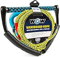 Vista 2 de WOW Sports - Cuerda de remolque para tubo de cubierta, wakeboard y esquí acuático - 70 pies - Con mango de truco