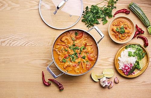 Miniatura 3 de Kyocera Olla de cerámica con revestimiento antiadherente de cerámica, 9.4 in, asas de acero inoxidable sin PFASPTFE aptas para todos los tipos de