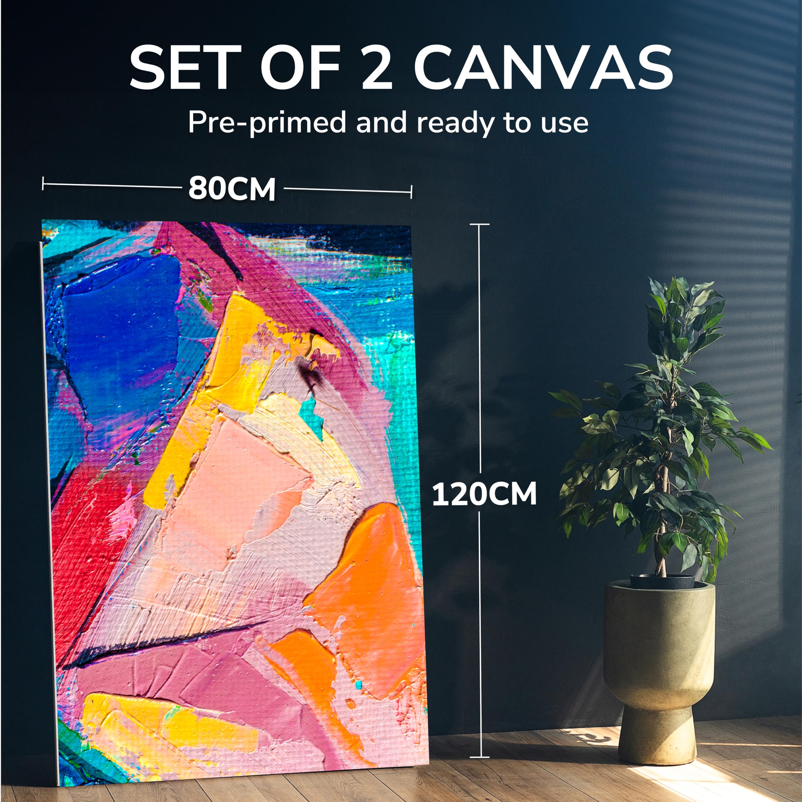 Zenacolor Painting Canvas 80x120 - Zestaw 2 obrazów na płótnie bezkwasowym - Wszystkie rodzaje malarstwa na płótnie