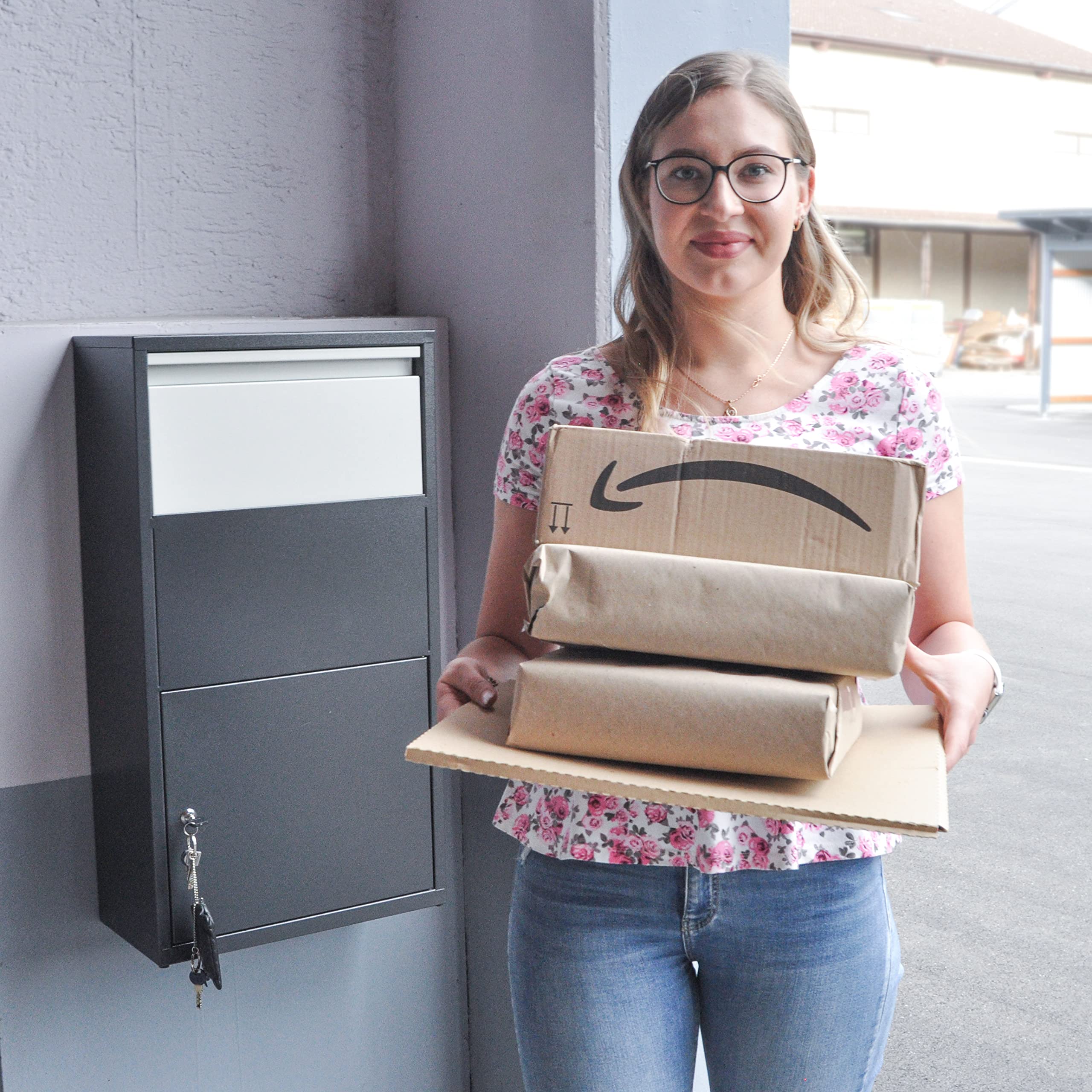 Haussmann BOX390 - Buzón para paquetes (tamaño XXL, incluye 4 llaves)