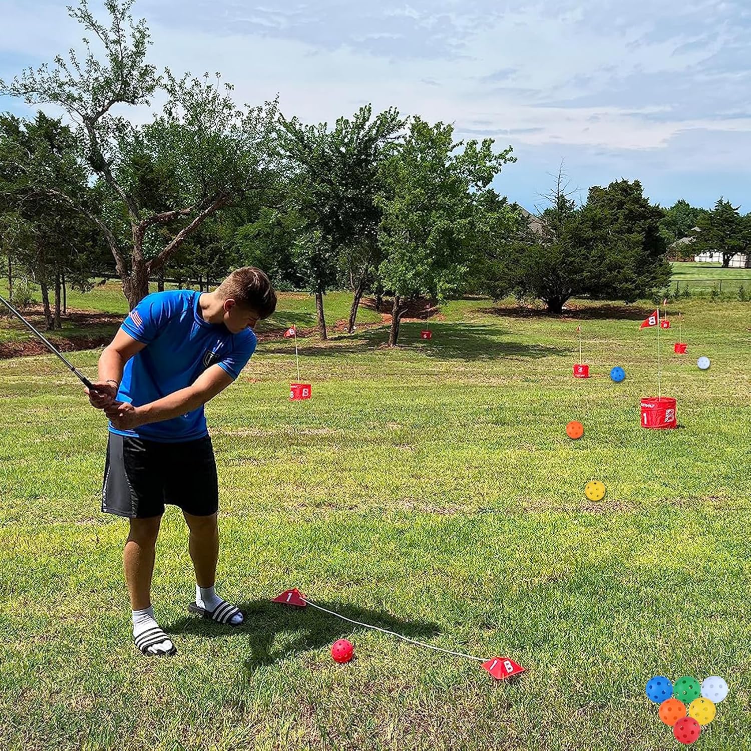 Aivalas Backyard Golf Games Ball Baseball Training Ball Golf Bucket Game Practice Game Replacement Balls for Indoor Outdoor Backyard Lawn