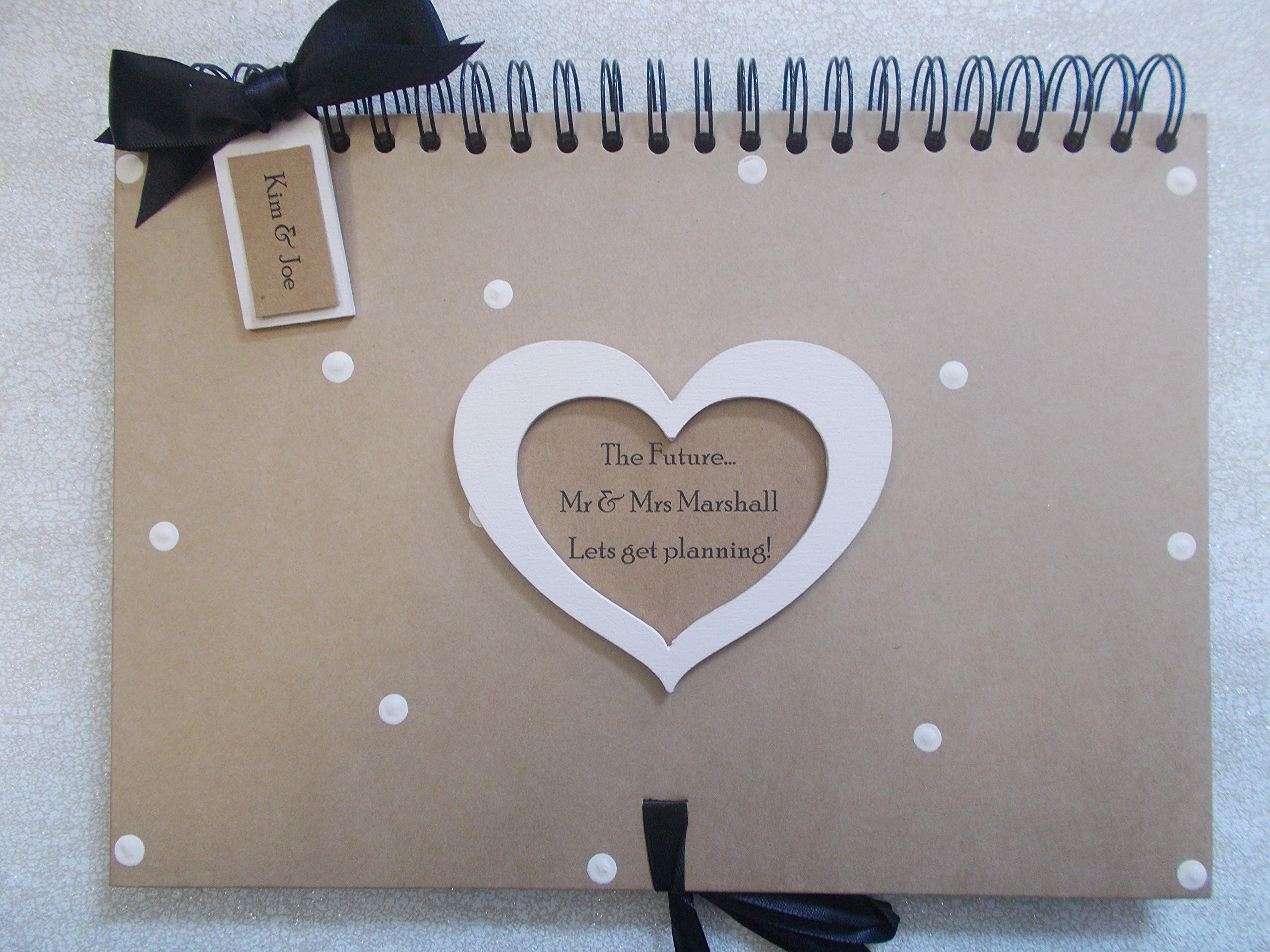Personalised Handcrafted Large A4 Vintage Heart Wedding Planner Scrapbook Album