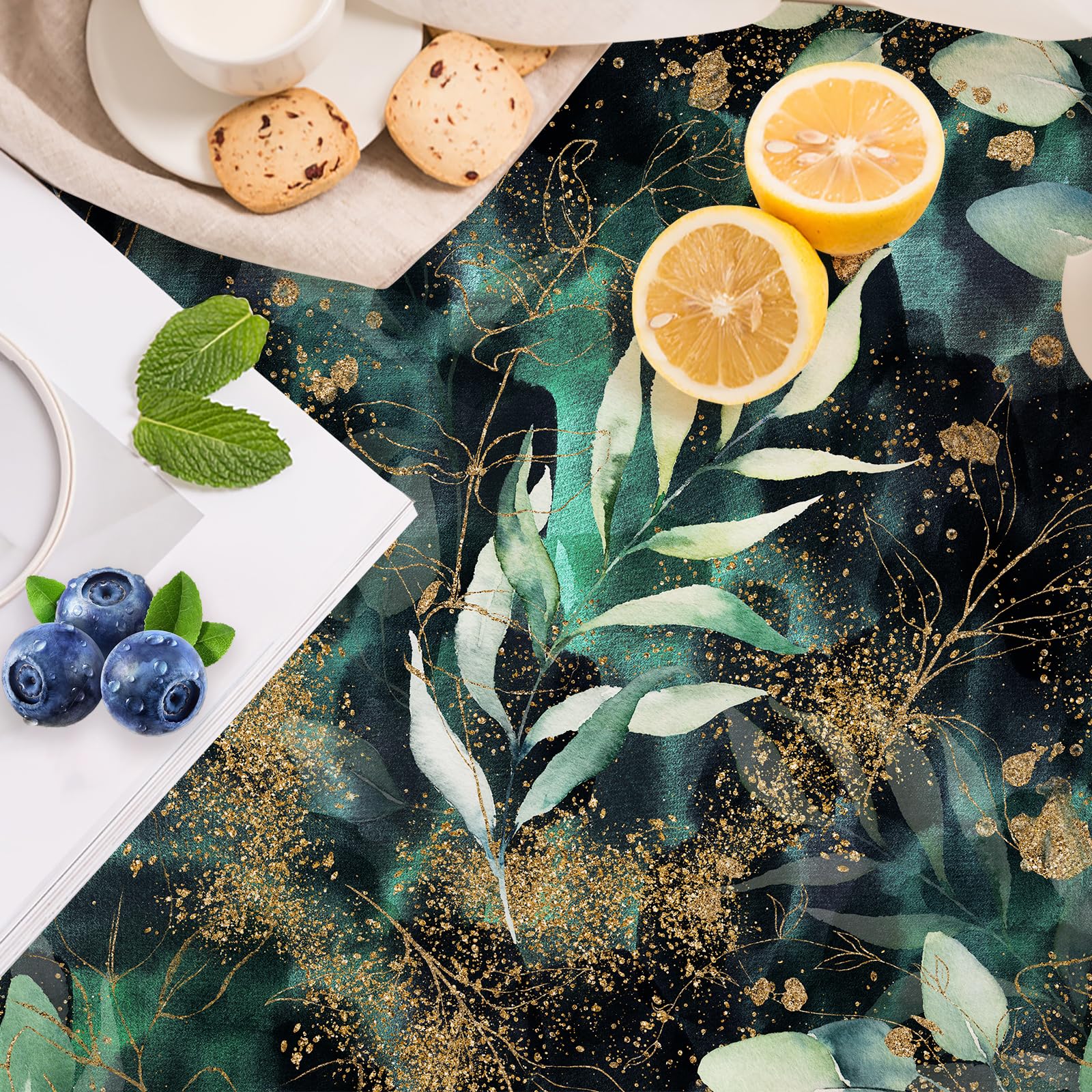 Revêtement d'Armoire de Cuisine Floral Chic HAOKHOME Noir et Doré Mat