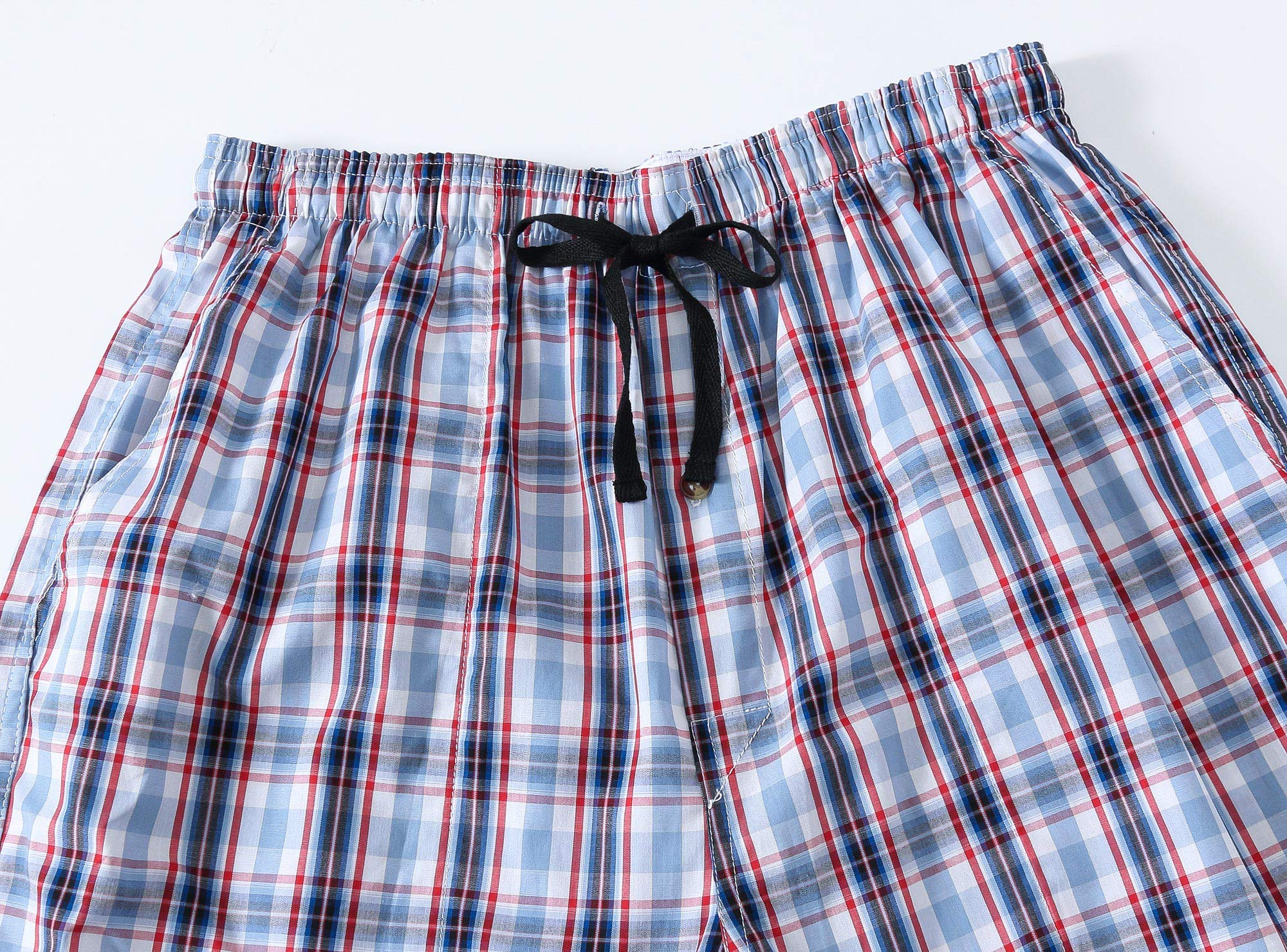 MoFiz Pantaloni Corti Pigiama Uomo Cotone Pantaloncini Shorts a Quadretti con Tasche