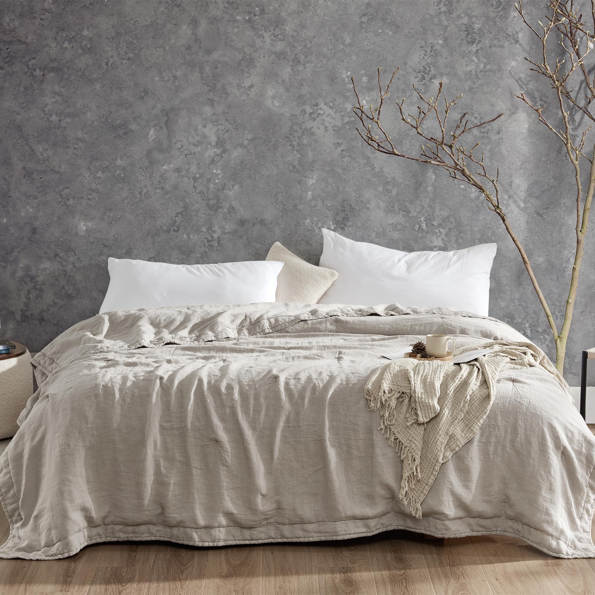 Byourbed Dark Sky Reserve® - Portugal Made 100% Linen Oversized King Comforter - Stone Taupe