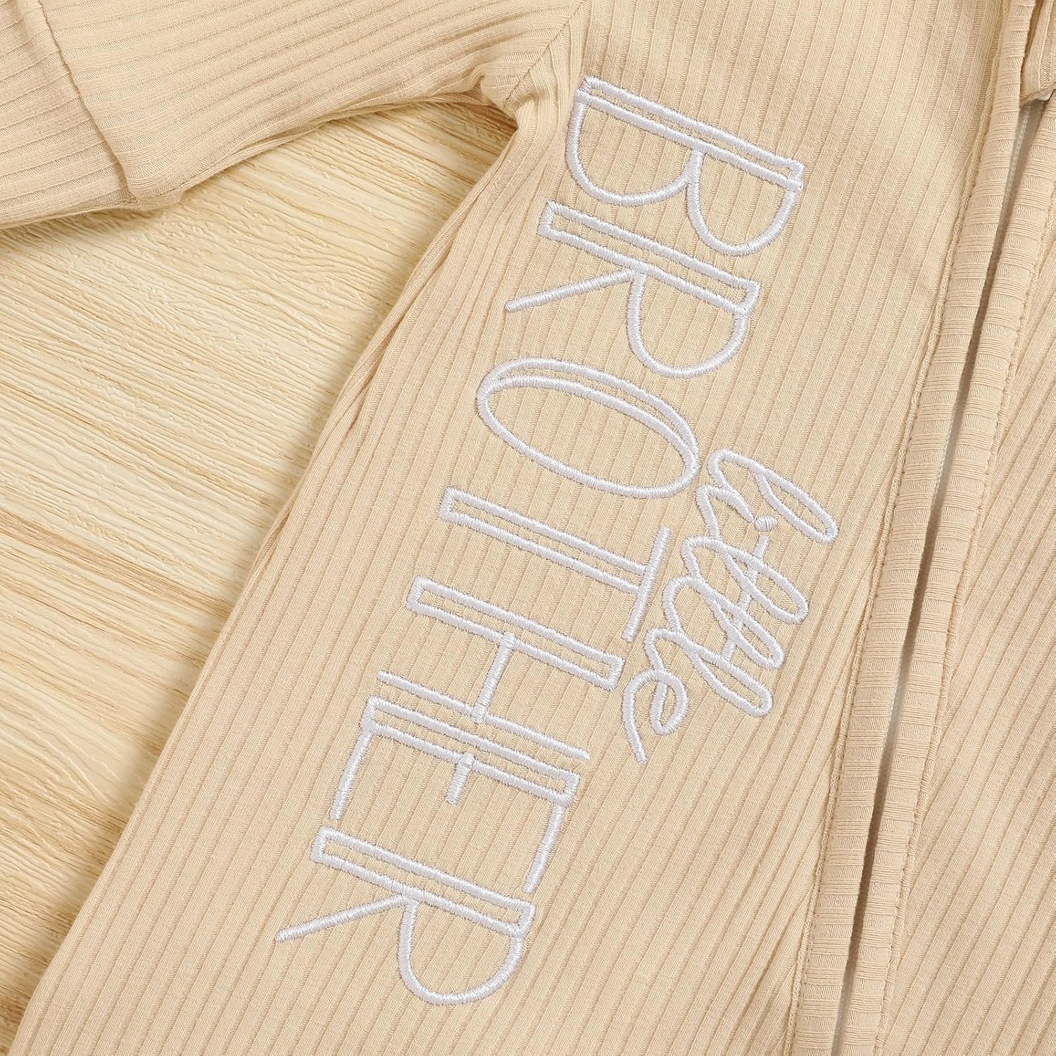 Newborn Baby Boy Outfits Zippered Romper Letter Embroidered Coming Home Jumpsuit with Hat Mittens - Image 4