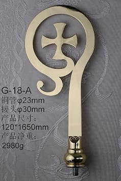 65" Bishops Crosier Staff Brass High Polished G-18-A. Our Company Have 48 Kinds of Crozier for Your Choice.