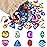 Hicarer 100 Pieces Toy Gems Pirate Treasure Jewels Fake Acrylic Gems Multicolor Bling Diamonds Plastic Gemstones with a Drawstring Bag for Party Table Decorations Pirate Party Favors