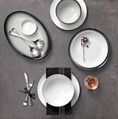 Miniatura 4 de Maxwell & Williams AX0272 Caviar Granite - Juego de vajilla de 12 piezas, caja de regalo, porcelana