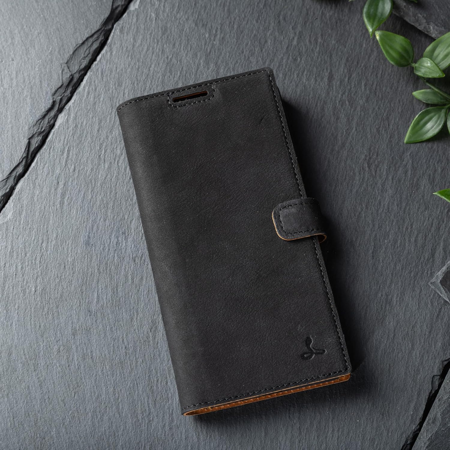 Snakehive Genuine Leather Wallet Case for Samsung Galaxy S26 Ultra – Flip Cover with Card Slots & Stand (Black)