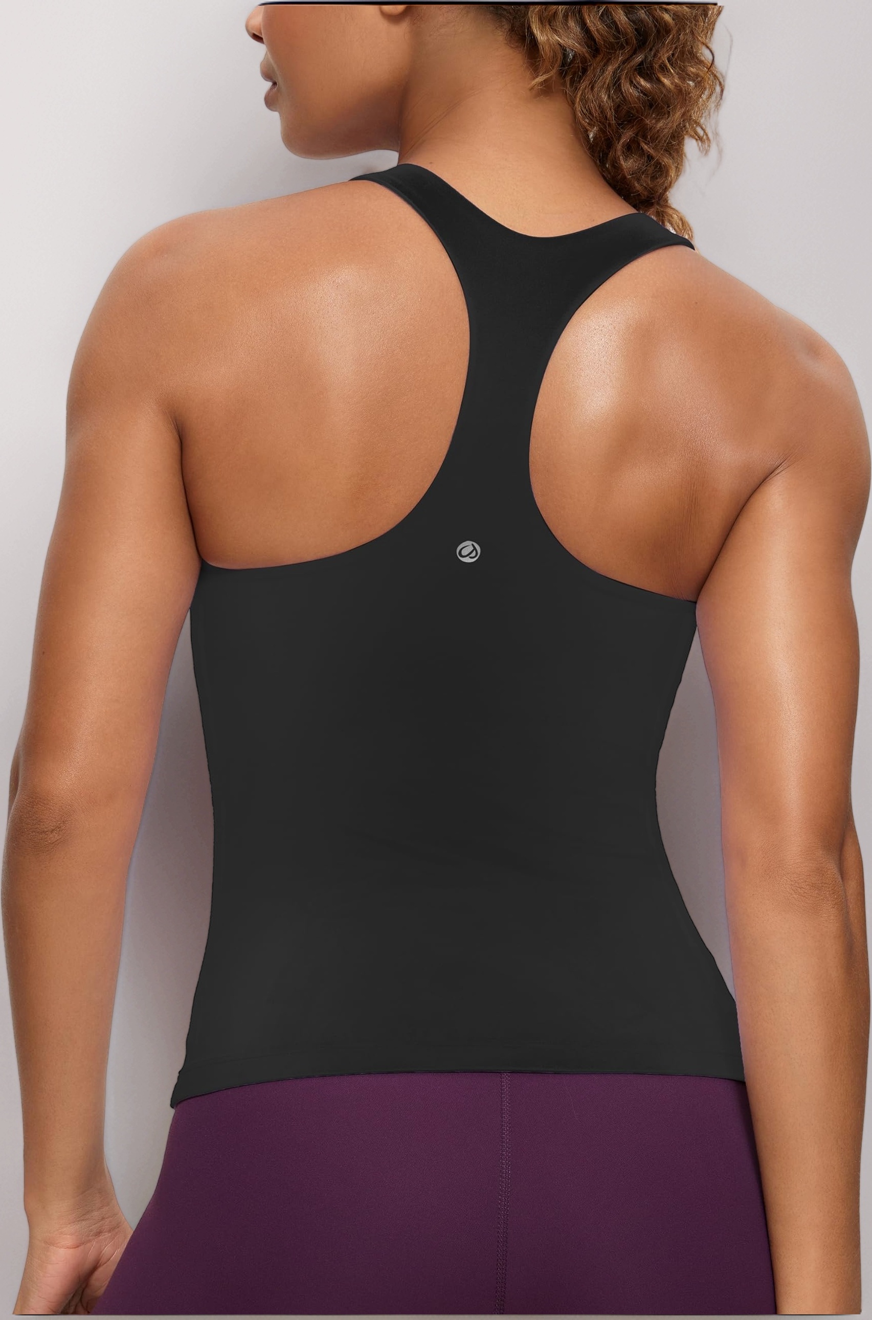 Butterluxe Workout Tank Tops for Women Built in Shelf Bras Padded - Racerback Athletic Spandex Yoga Camisole