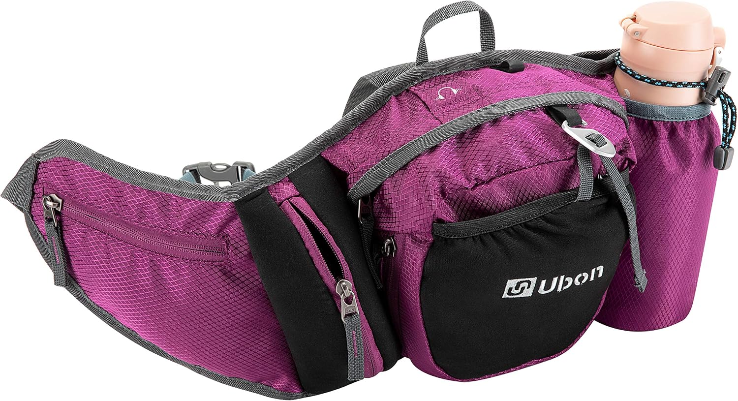Ubon Hiking Fanny Pack Plus Size Waist Bag with 42-60 Inches Belt Purple