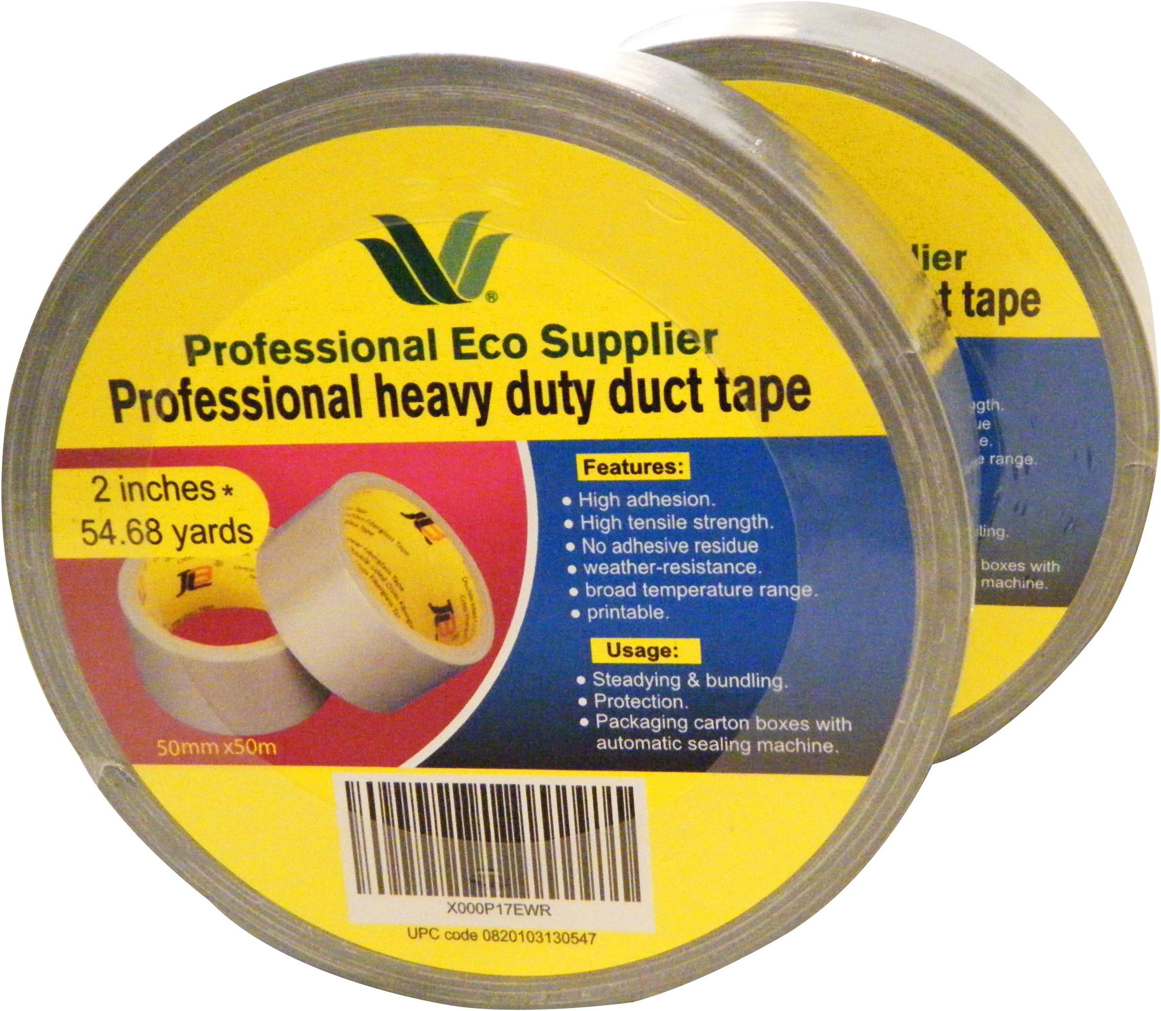 Professional Gaffa tape, Heavy Duty Duct Tape, 2x54.7 Yards x 2", Industrial, Sport & Office, Highest Industrial Adhesion & Tensil Strength, No Residue, Protective, Waterproof, Oil & Heat Resistant.