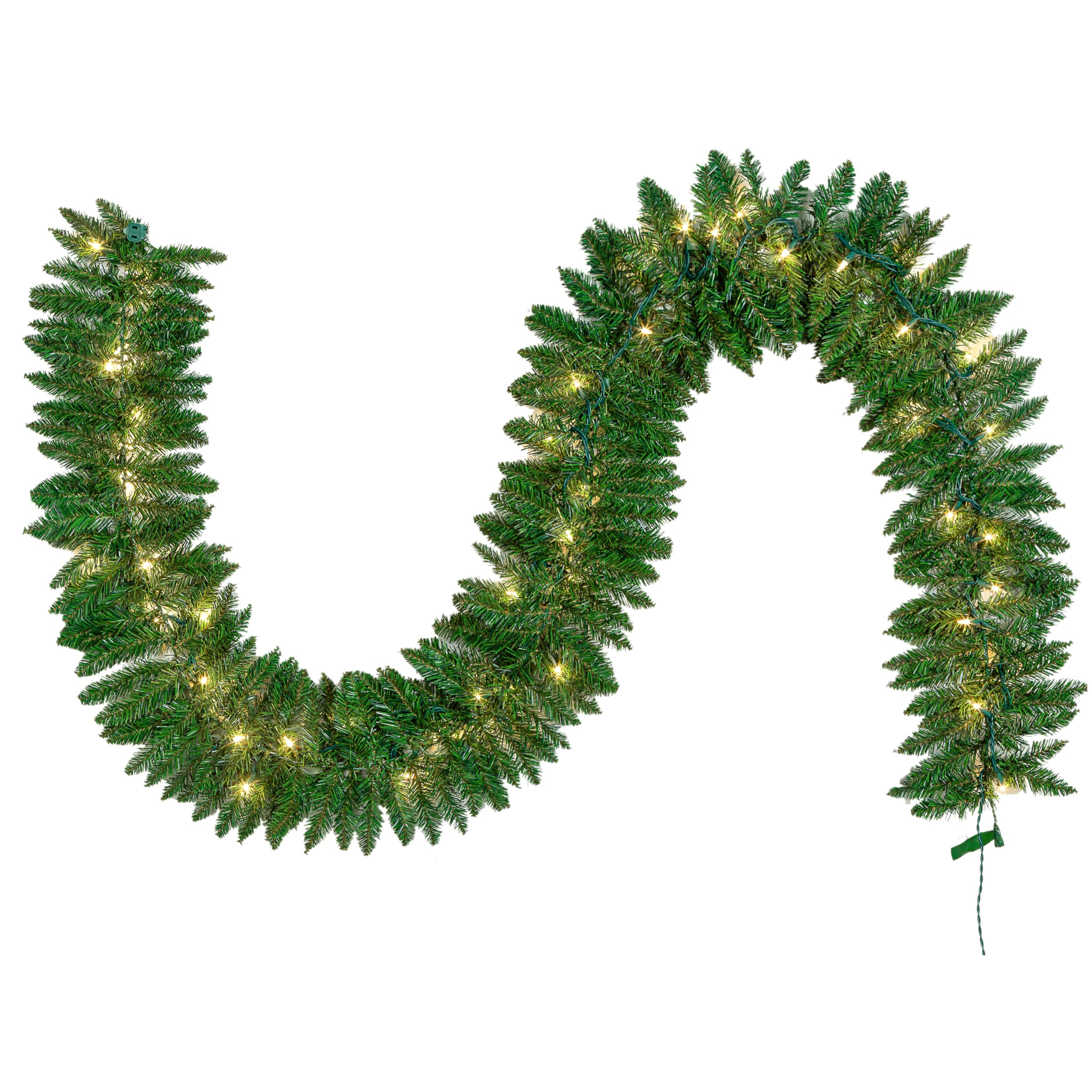 Joiedomi 9Ft Artificial Christmas Garland Prelit with 50 Count Light, Plug in Lighted for Home & Office Christmas Decorations