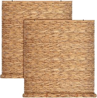 12 Enclosed Porch Curtain Ideas for Breezy Outdoor Comfort 32 2 Pcs Bamboo Shades Outdoor Reed Roll Up Blinds 48