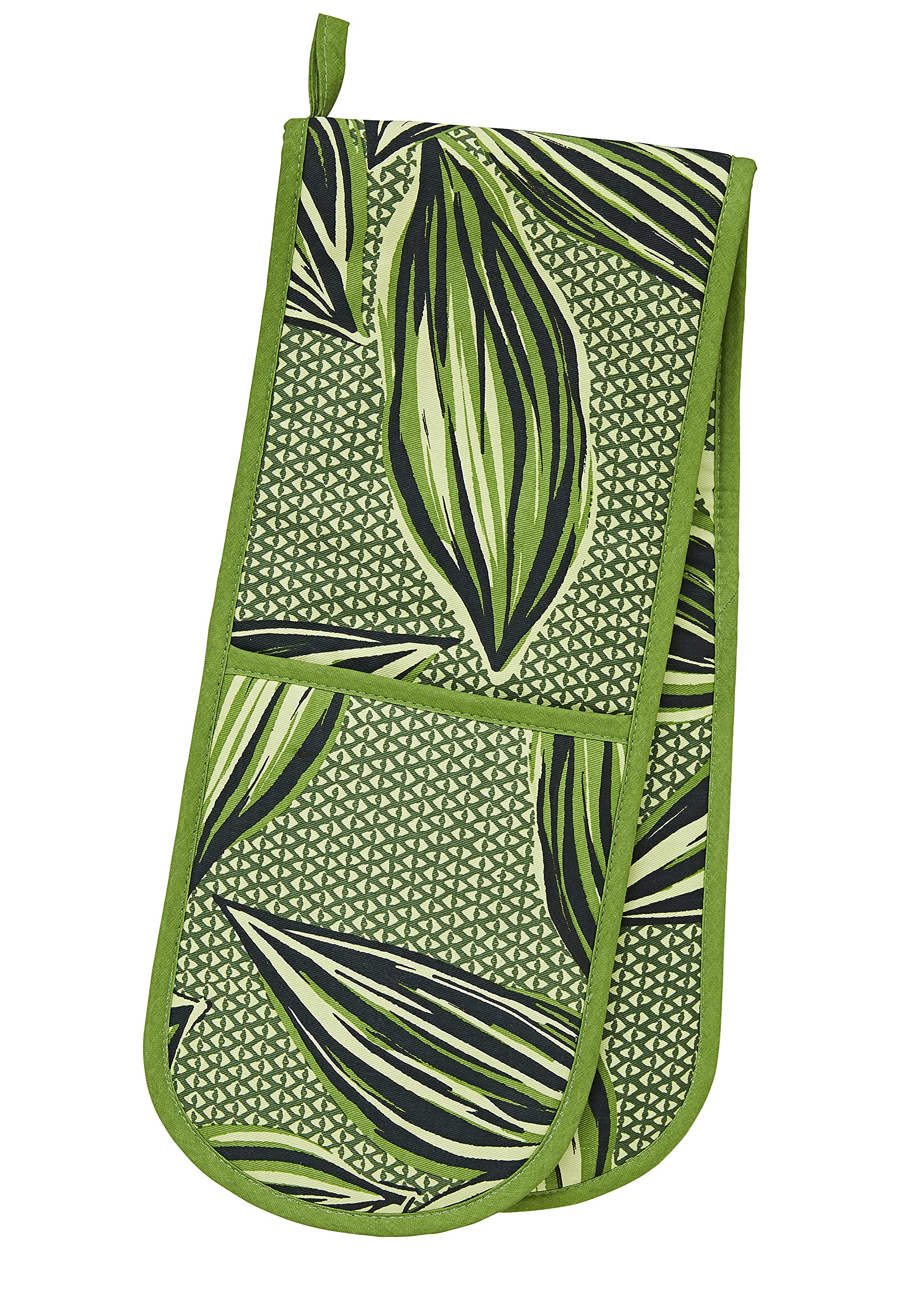 Ulster Weavers Green - Leaf Double Oven Gloves (88 X 18Cm) - 100% Cotton - Botanical Leaves Oven Gloves Heat Resistant - Washable - Tropical Leaf Oven Gloves In - Leaf Kitchen Accessories
