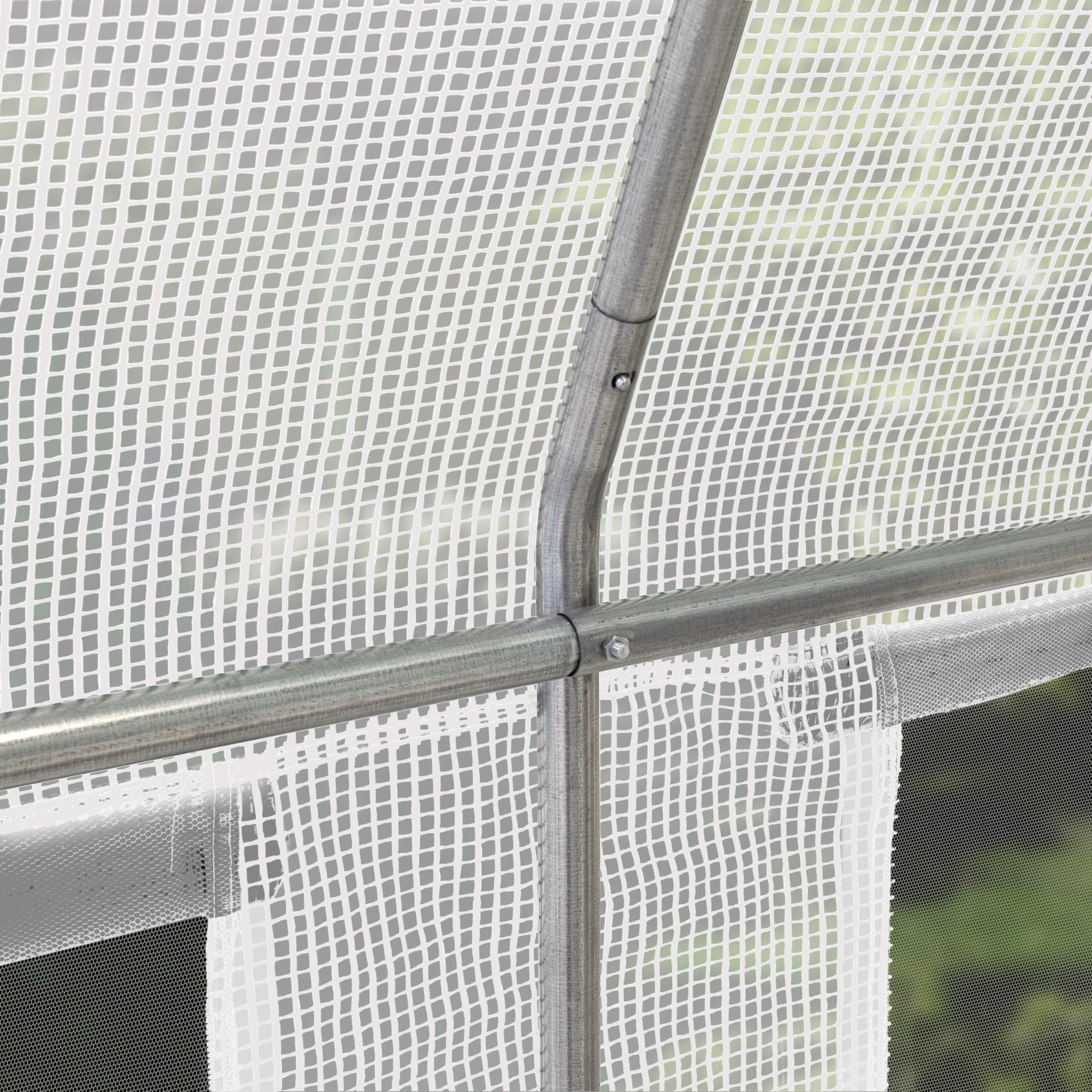 TOOLPORT Foliengewächshaus Gewächshaus 3x6m Premium mit schwenkbarer Türkonstruktion PE-Plane 180 g/m² weiß transparent