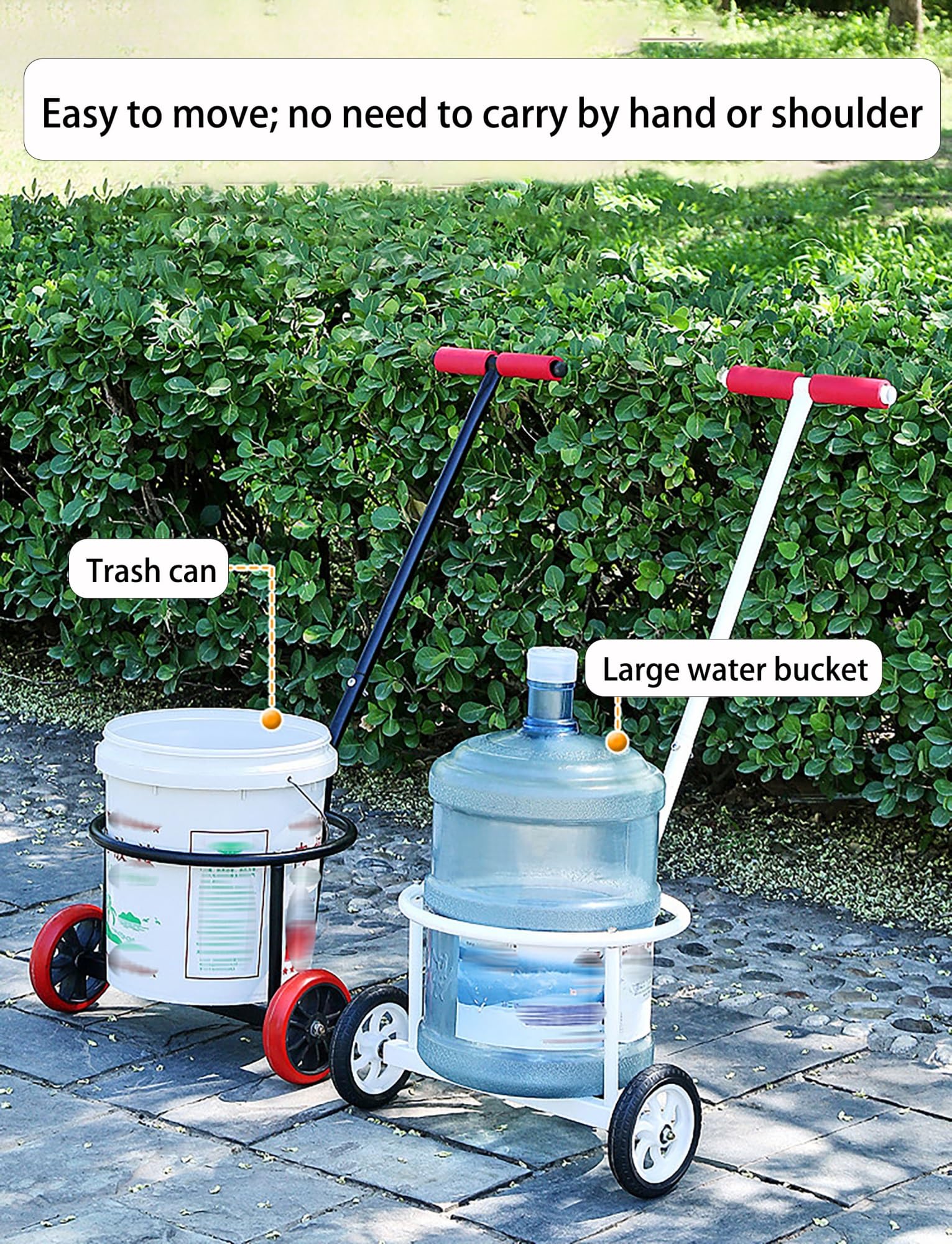 Carrito utilitario de alta resistencia con ruedas silenciosas – Transporta 220 libras de agua, basura, propano para el hogar, camping, jardín