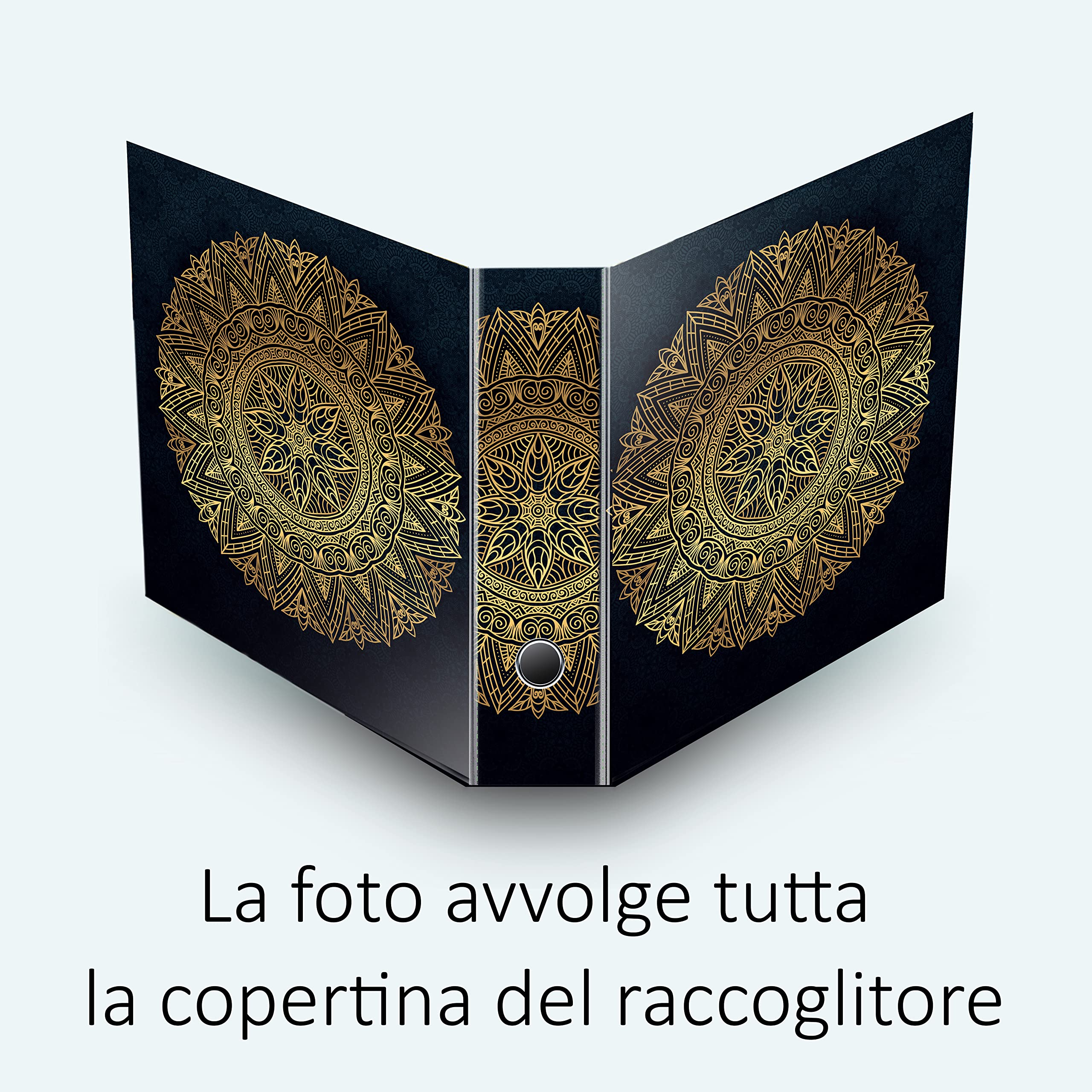 Set da 3 raccoglitori ad anelli - MANDALA color ORO (H31 cm con 2 anelli)