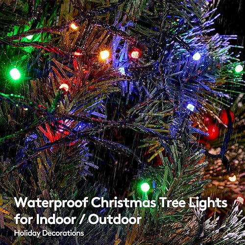 Miniatura 6 de BlcTec Luces de Navidad, 300 luces LED de 108 pies para árbol de Navidad con 8 modos, impermeable y función de temporizador, cadena de luces de