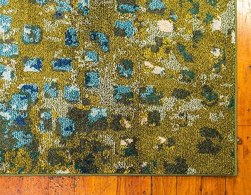 Miniatura 8 de Tapete Unique Loom colección Jardin para múltiples áreas, abstracta, vibrante, Polipropileno, verdeoliva