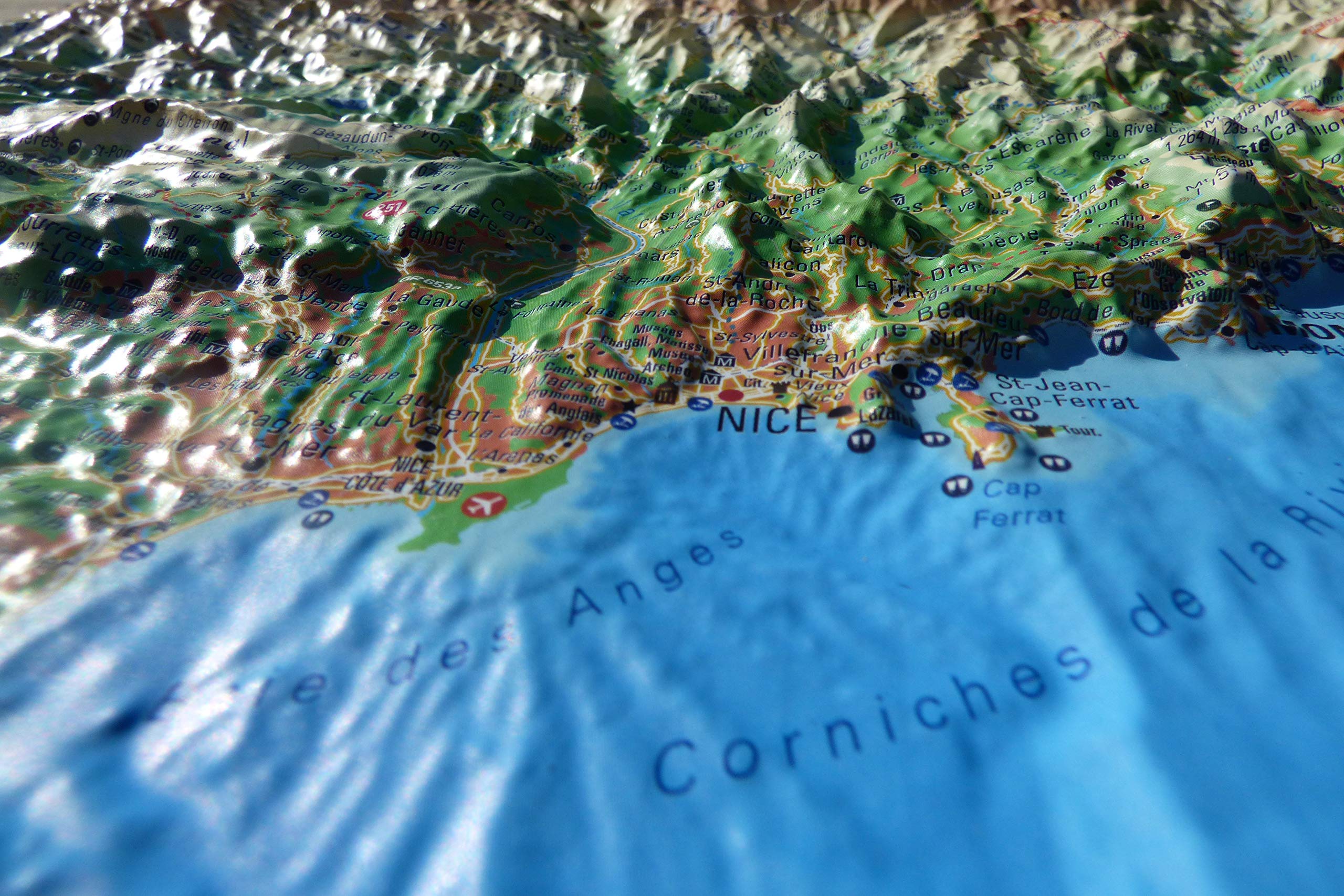 CARTE EN RELIEF DES ALPES MARITIMES