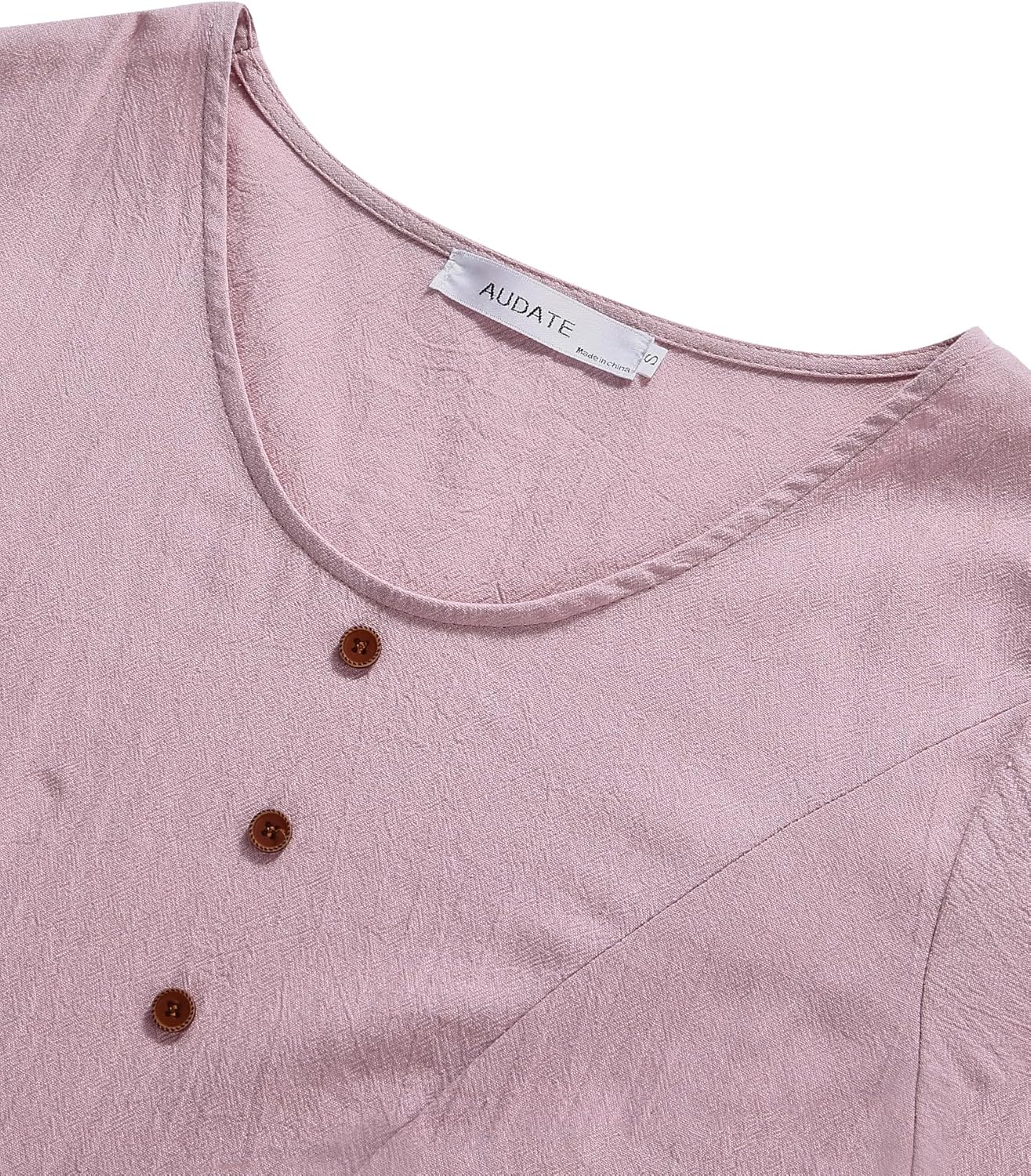 Women's Plus Size Short Sleeve Casual Cotton Linen Long Dress Crew Neck Button Summer Beach Maxi Dress - Image 5