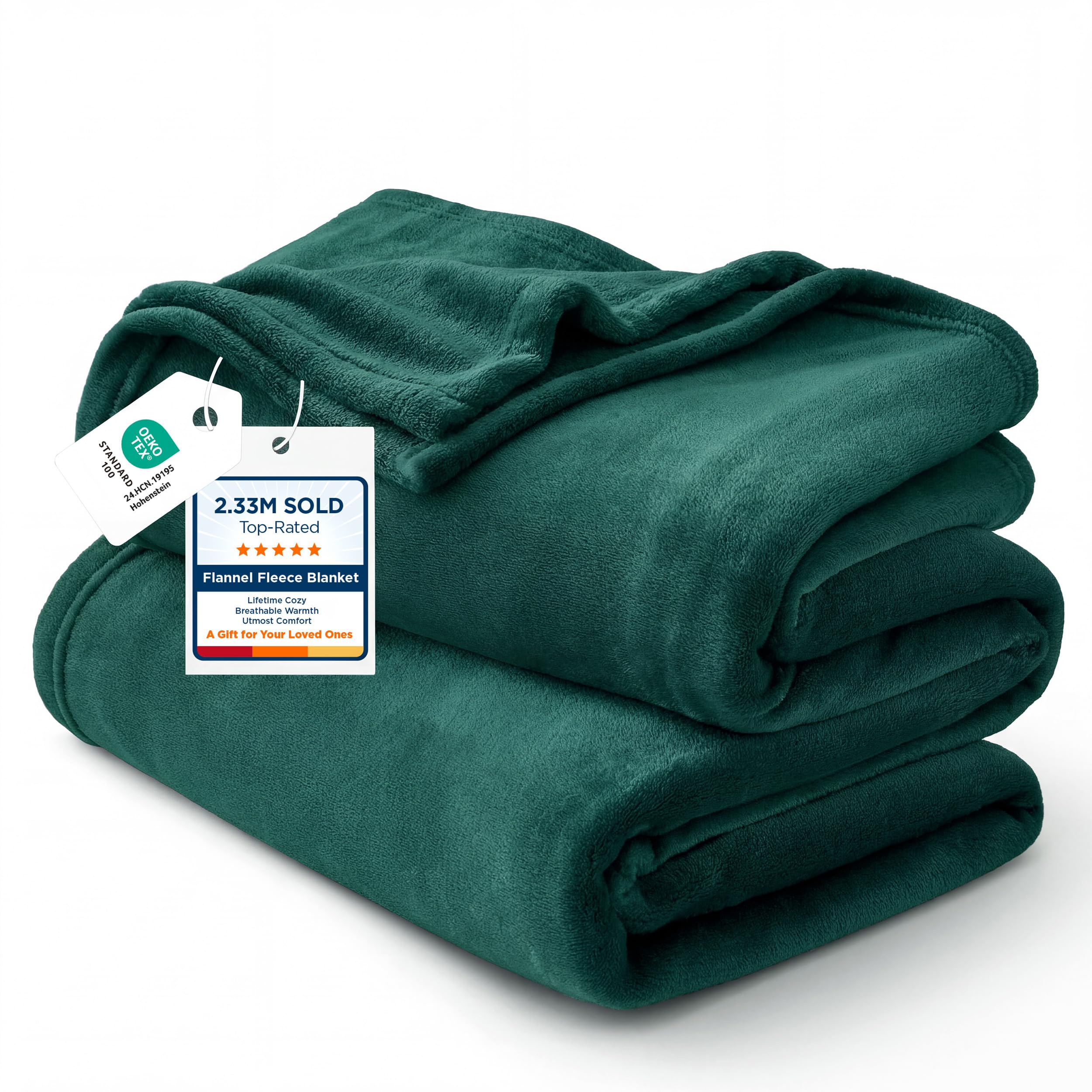 Bedsure GentleSoft Fleece Blanket Queen Size Emerald Green