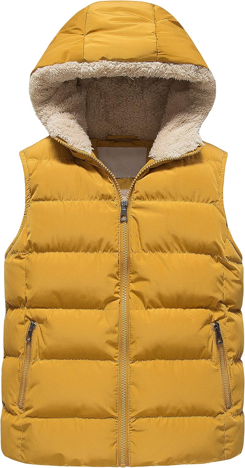Pursky Girl’s and Boy’s Hooded Warm Puffer Vest Outerwear Soft Flannel Lined Insulation Waistcoat Pursky Girl’s and Boy’s Hooded Warm Puffer Vest Outerwear Soft Flannel Lined Insulation Waistcoat