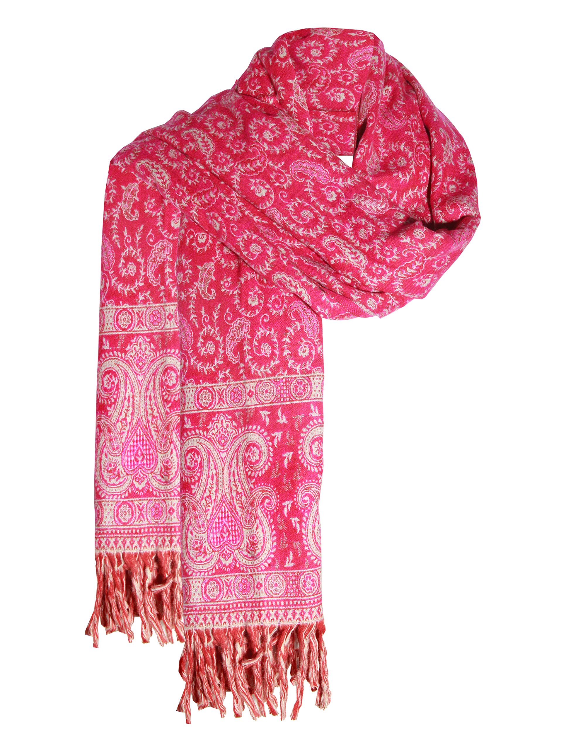 Schal aus reiner Yak-Wolle, wendbar, wendbar, luxuriös, Pink
