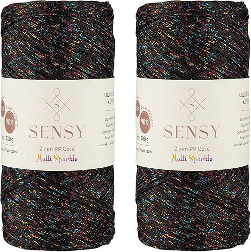 Miniatura 147 de Sensy Premium 2mm 76 Metros de Cuerda de Poliéster 100% Cordón de Polipropileno Cordón de Macramé 2mm Cordón para Bolso de Crochet Hilo de Crochet