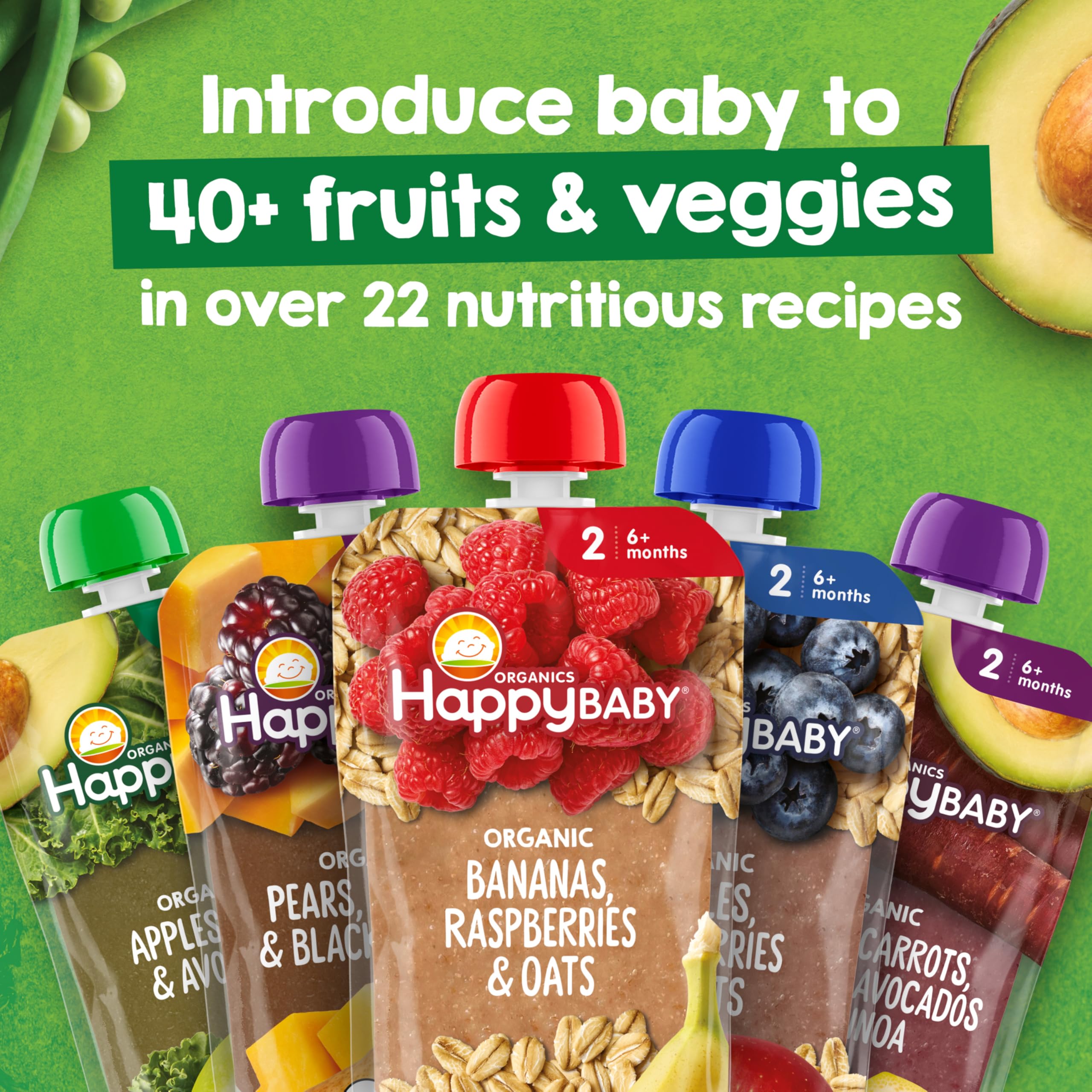Amazon.com : Happy Baby Organics Stage 2 Baby Food Pouches, Gluten