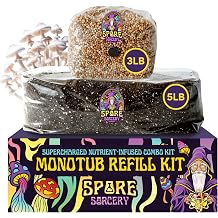 SPORE SORCERY 8 LB Monotub Refill Kit | Includes 3 LB Sterilized Milo Sorghum Grain Spawn & 5 LB Premium CVG Bulk Substrate | Nutrient-Enhanced, Just Add Your Own Spores & Grow Like Magic