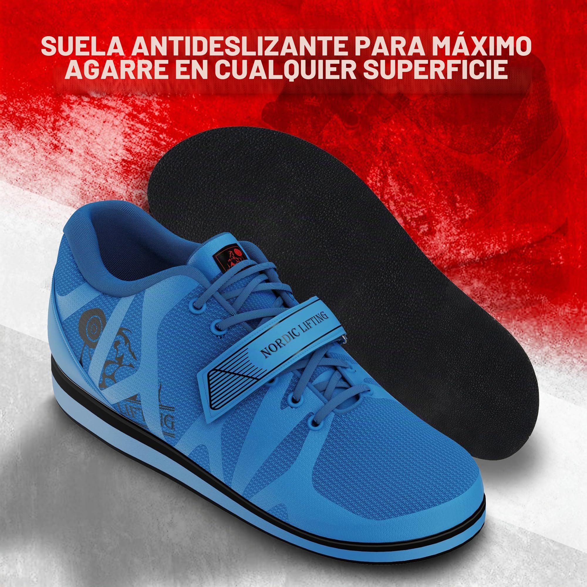 Nordic Lifting Zapatillas de Powerlifting para Entrenamientos Pesados - Las Mejores Zapatillas para Sentadillas y Levantamiento de Pesas para Hombre - MEGIN