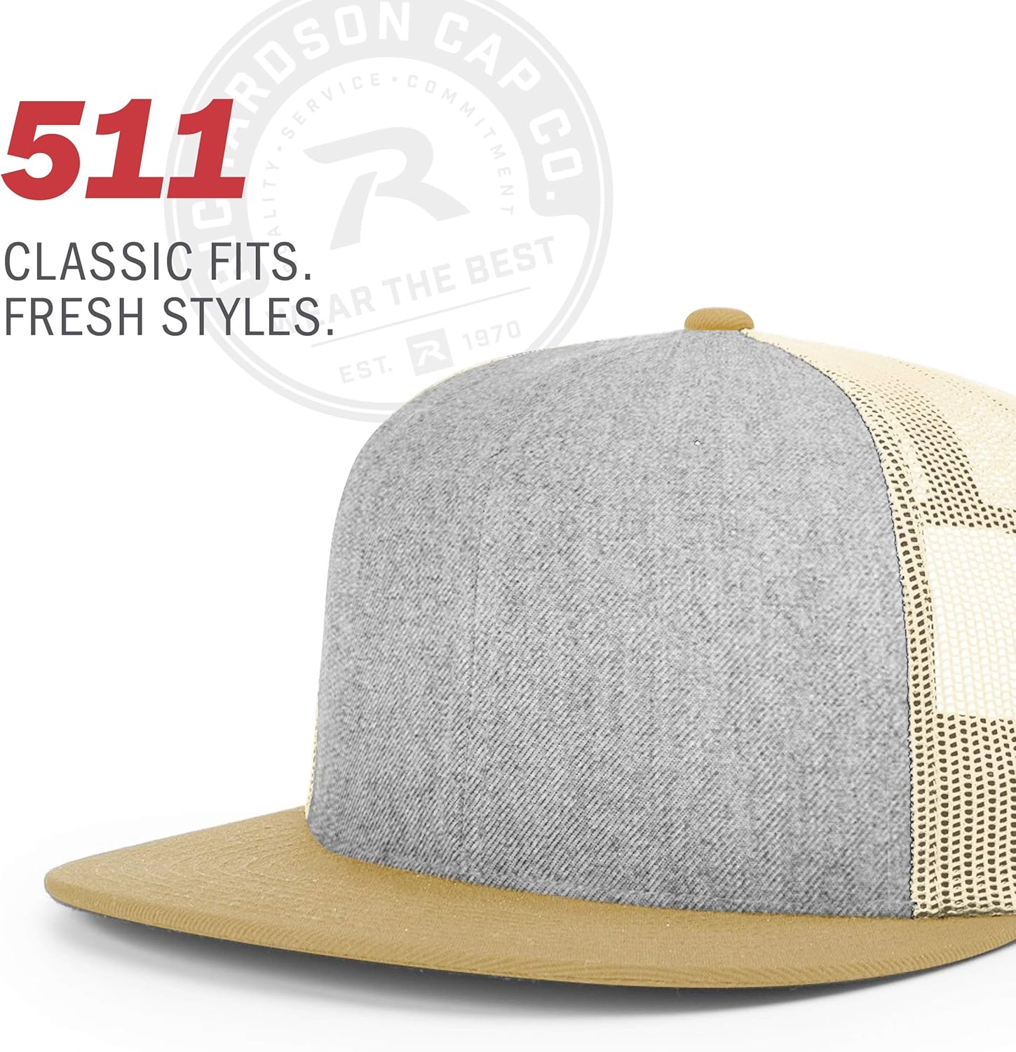 Richardson Unisex 511 Flatbill Trucker Adjustable Snapback Baseball Cap - Image 6