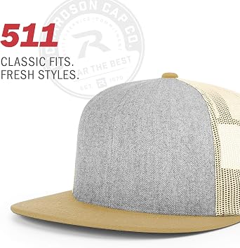 Richardson Unisex 511 Flatbill Trucker Adjustable Snapback Baseball Cap