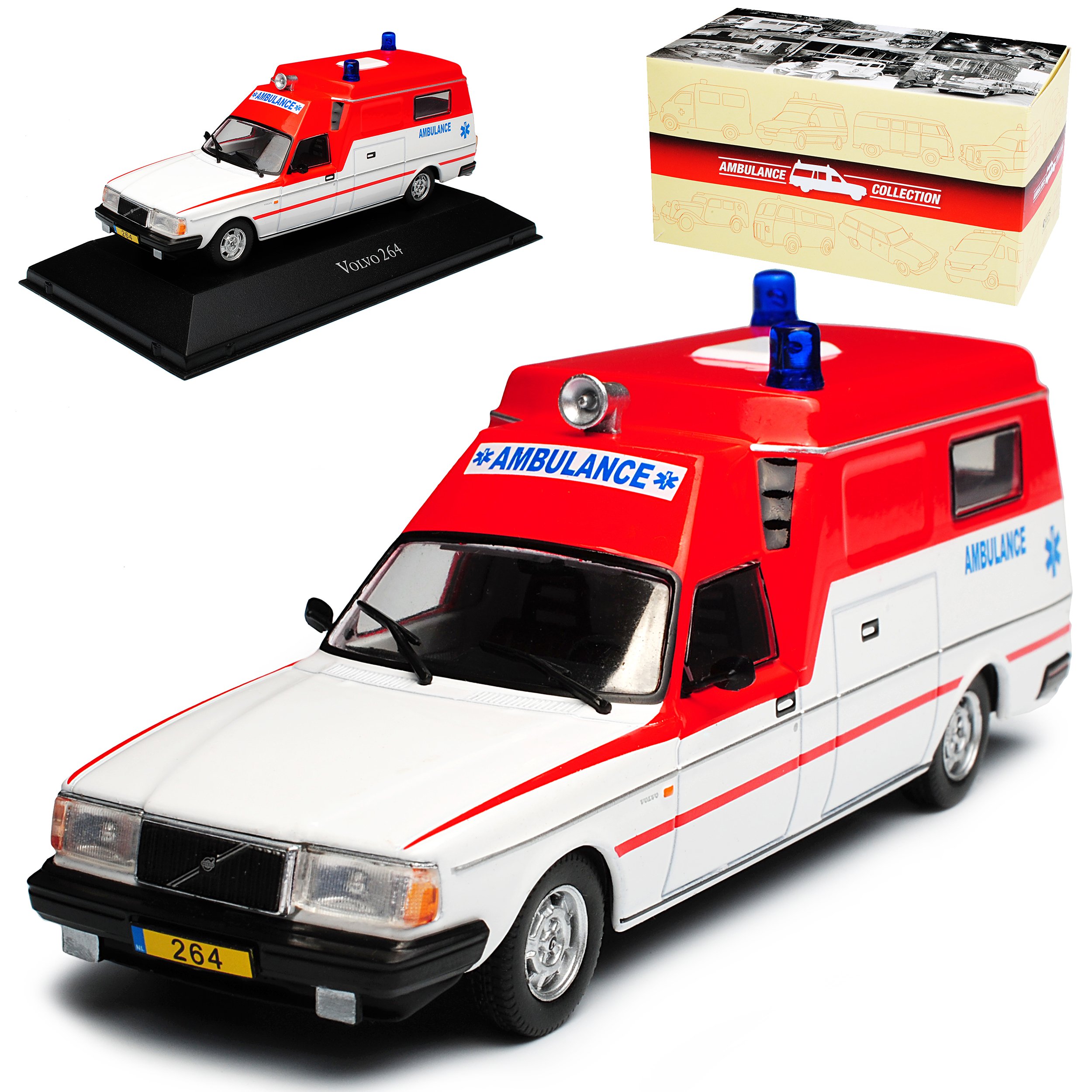 Miniature Atlas 1:43 Volvo 264 Ambulance Neuve - Collection Ambulance Avec Boîte