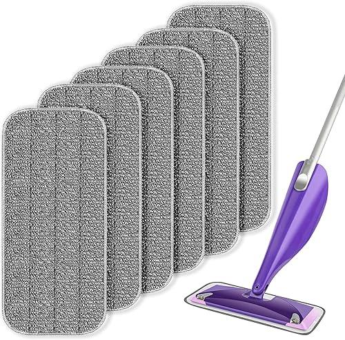 Paquete de 6 almohadillas reutilizables para trapeador compatibles con reemplazos de cabeza Swiffer Wet Jet, repuestos de almohadillas de chorro