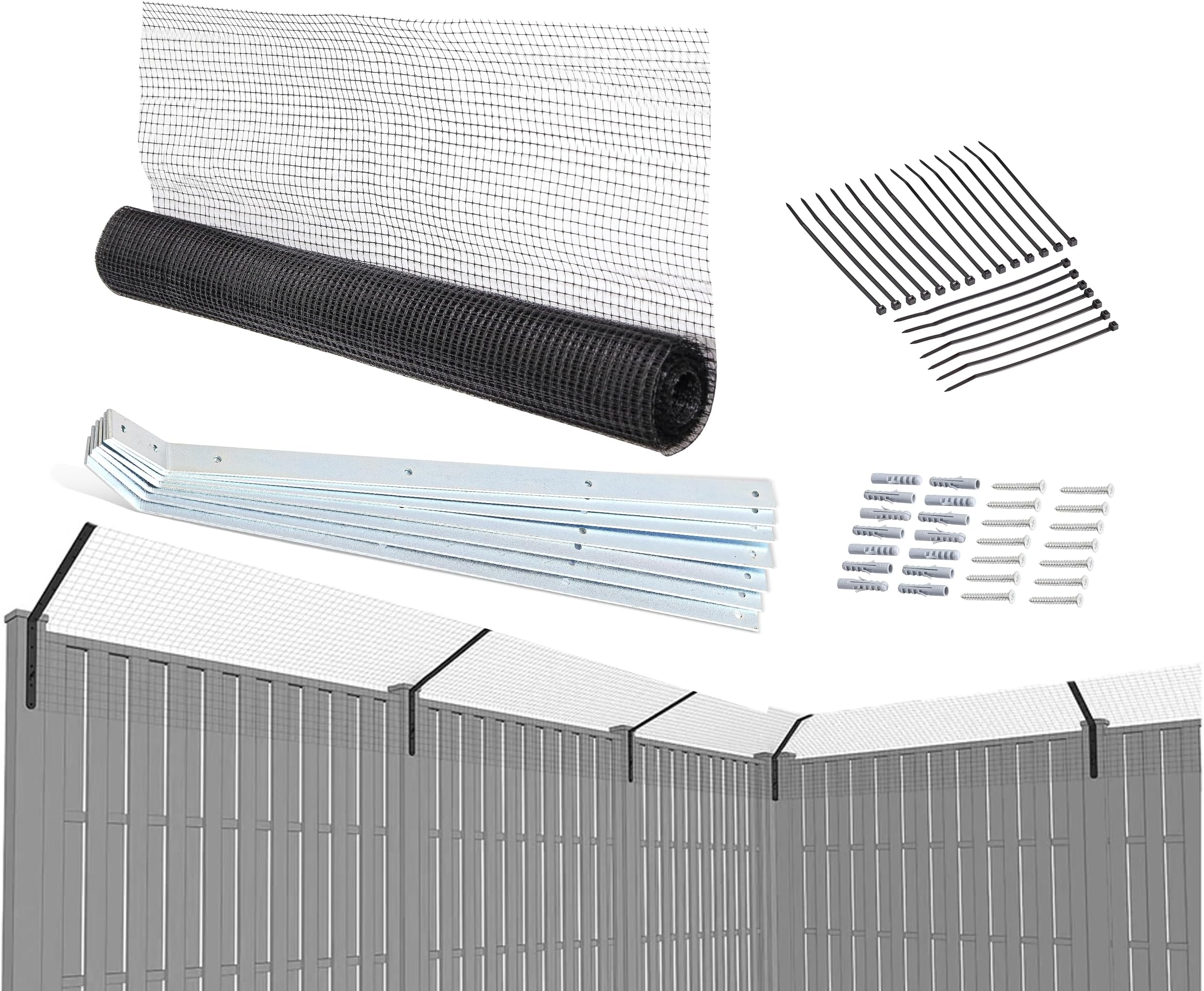 Cat Proof Fence Anti-Climb Barrier – Secure Outdoor Catio Enclosure Kit, Weatherproof Garden Mesh Fencing for Cat Safety & Protection (35 Meter Kit)