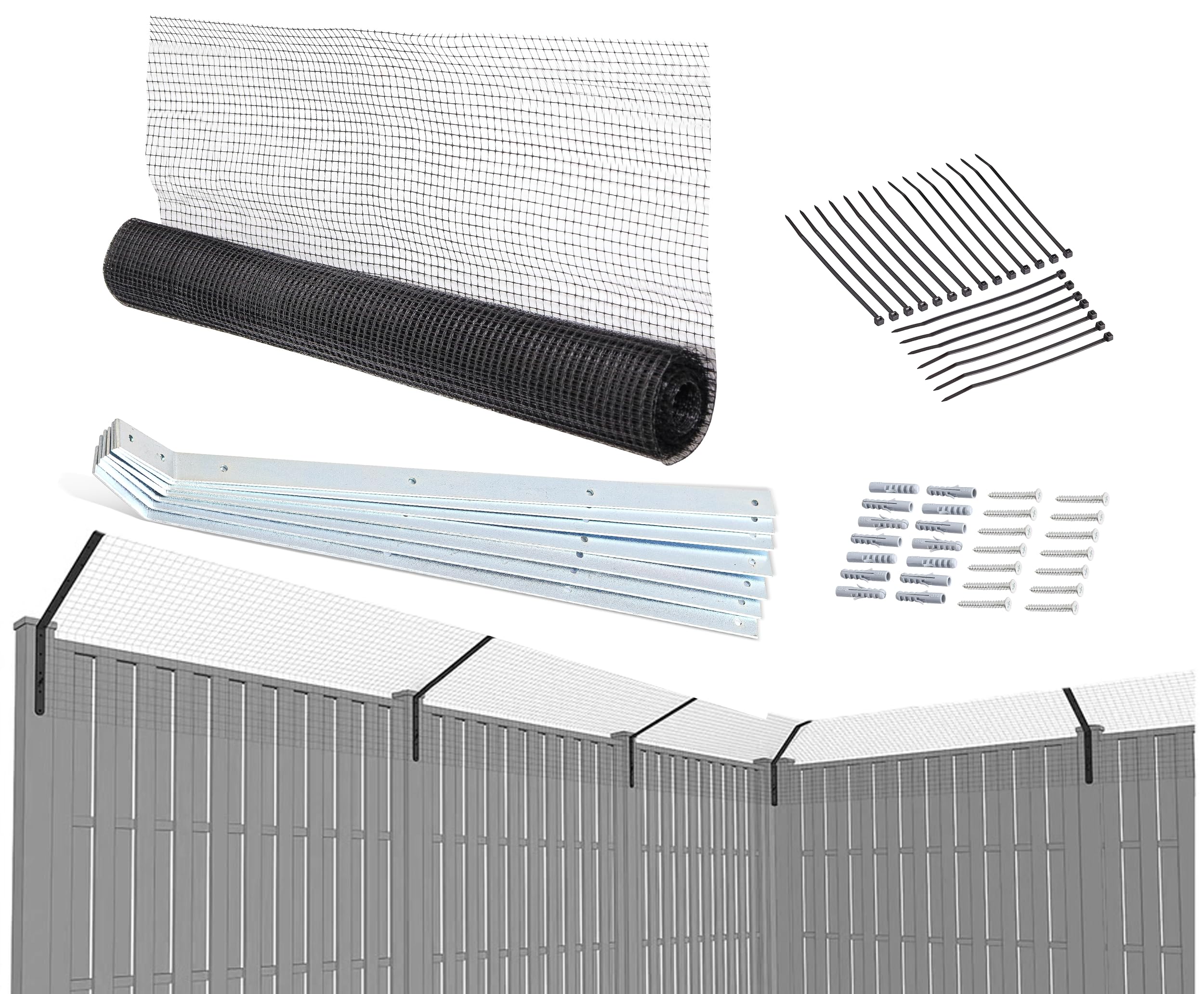 Misc Home Cat Proof Fence Anti-Climb Barrier – Secure Outdoor Catio Enclosure Kit, Weatherproof Garden Mesh Fencing for Cat Safety & Protection (35 Meter Kit)