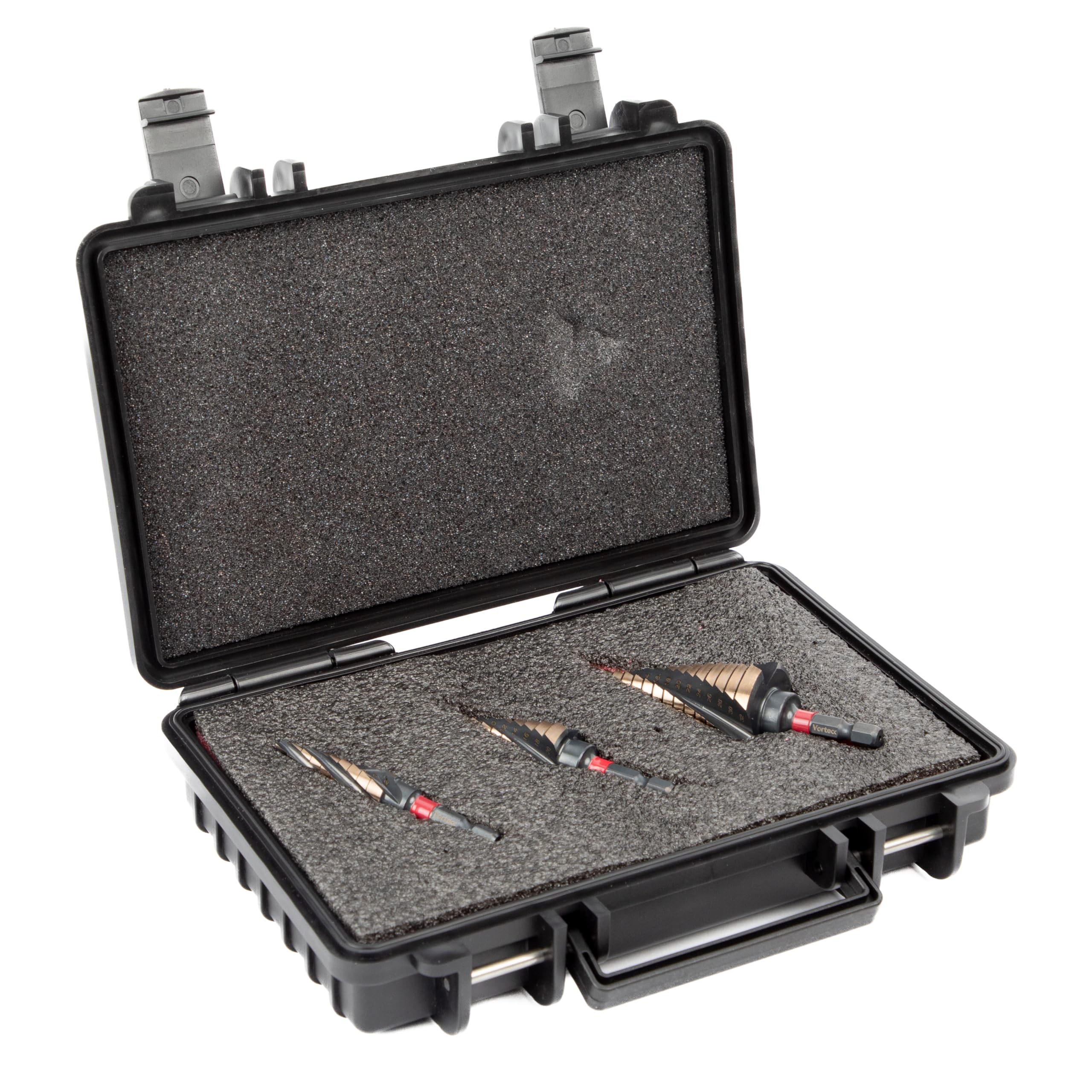 C.K Tools zestaw wierteł fazowych HSS Cobalt 3-częściowy zestaw wierteł stopniowych 4-32 mm, 5% stal szybkotnąca kobaltowa, Quick-Lock sześciokątny trzpień do stali nierdzewnej i blachy, zestaw