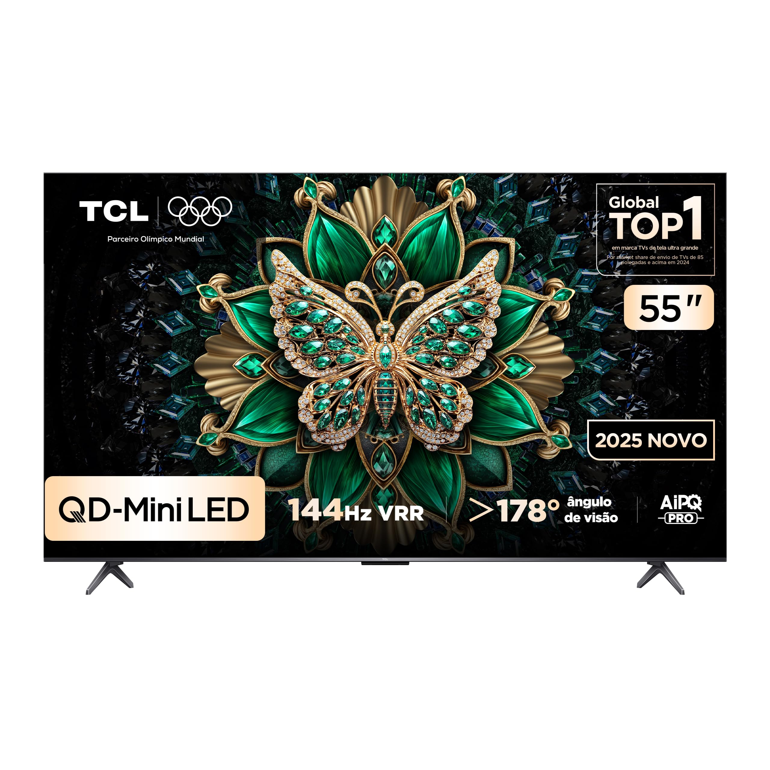 Smart TV TCL 55 Polegadas QLED Mini LED 4K C6K WiFi Bluetooth Google TV 4 HDMI 144Hz HDR10+ 55C6K